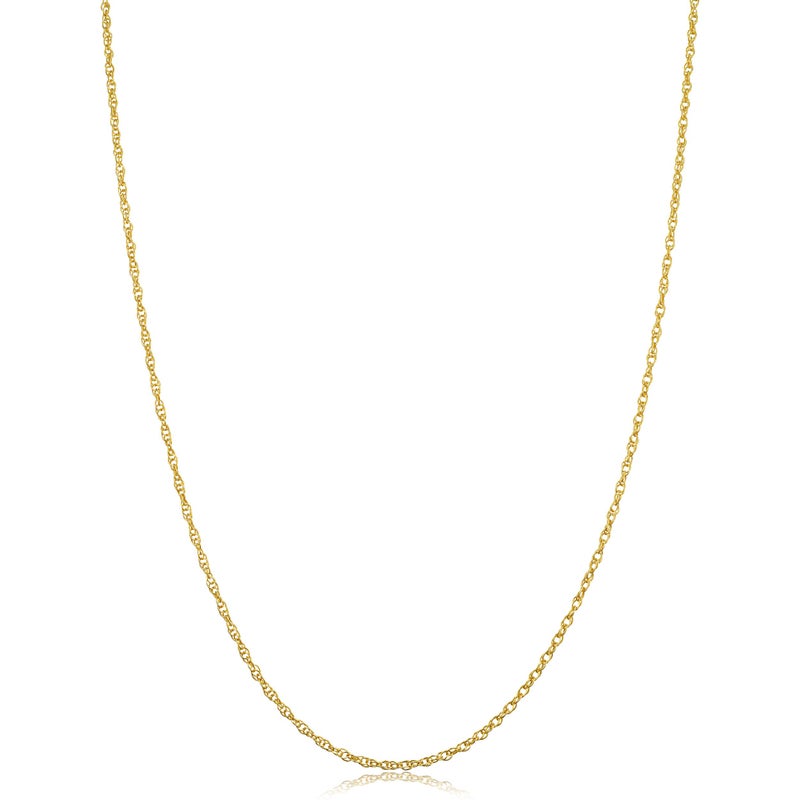 Kooljewelry Womens Classic Rope Chain - 10k Yellow Gold Barely-There Necklace, Thin Lightweight - Image 1
